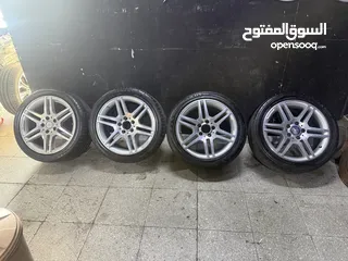  8 جنط مرسيدس w204 AMG  جنط بحالة ممتازه لا كسور ولا خشوط بحالة ممتازه حجم جنط 17 امامي رفيع خلفي عريض