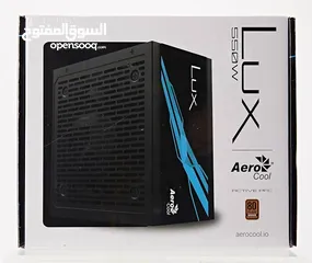  1 باور سبلاي - مزود طاقه لأجهزة الجيمنج بسعة 550 واط من شركة ايروكوول AEROCOOL LUX 550W 80+ BRONZE PSU