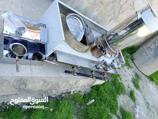  4 عدة قهوه غاز ثلاث عيون سخان ماء صينيه معالق ومعلقة عيار وحافضه