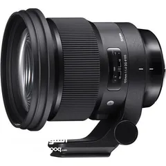  3 عدسة سيغما ارت 105mm للسوني بحالة الوكالة تمامااااااا