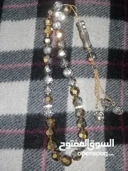  5 مسبحه من كريستال طبيعي مطعم بماء ذهب تخفيض سعر بمناسبه شهر رمضان