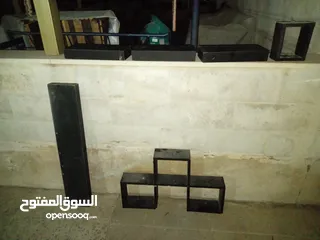  7 طقم كورنر 3 كراسي حرف u  ديكورات روفوف 6 قطع لون اسود