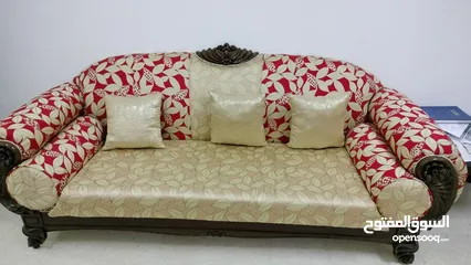  1 Hard wood sofa set 7 seated with central and side tables