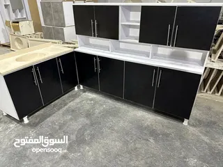  3 كاونترات خشب mdf قياس مترين مع ملحق مترين وسنك مترو20