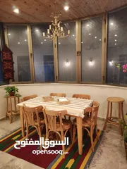  13 كراسي وطاولات للمقاهي وللمطاعم خشب زان صناعة مصرية