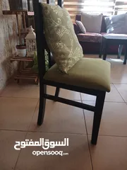  4 كراسي مطبخ خشب وقماش تنجيد ممتازة مستعمل عدد6