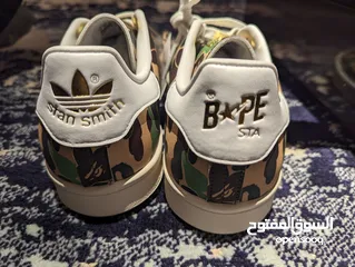  3 OX STAN SMITH X BAPE SHOESحذاء لمتد جيشي