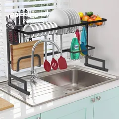  1 Dish Draying over Sink HabiLife Kitchen Hanging Dish Supplies Storage Shelf Utensils Holder Stainles