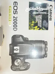  1 كاميرا كانون جديد بالكرتونة cannon EOS 2000D