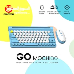  8 Fantech MOCHI 80Keys WK897 Wireless Keyboard Mouse Combo Set For Windows يعمل على جميع الاجهزة