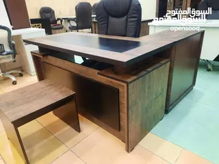  5 مكتب قياس 160*80 مع جانبيه وطاولة وسط خشب لامينت مستورد بسعر المصنع تفصيل جميع الموديلات جميع المقاس