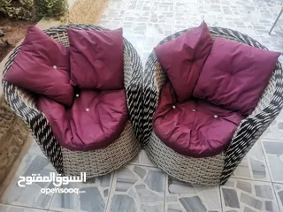  2 طقم راتان 5 مقاعد مستعمل بحالة الجديد