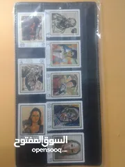  9 طوابع بريدية على شكل مجموعات غير مستخدمة