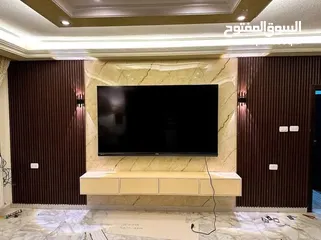  1 ورق جدران والشيبورد وبانوهات باركيه بديل الرخام وبديل الحجر والقرميد والفاير بليس وجبسن بورد