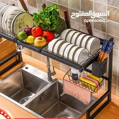  1 ستاند المجلى المعدني – قطعة تنظيم بتغيّر كل شي في مطبخك! هيكل فولاذي مجلفن مقاوم للصدأ – قوة ومتانة