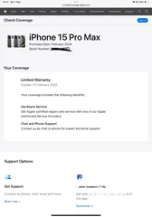  5 15 pro max 256gb 6 month apple warranty remaining