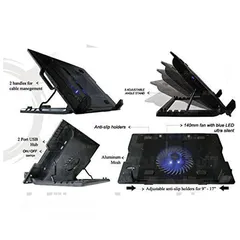  3 مروحة تبريد مناسبة للهواتف التاب و اللابتوب Cooling Pad 638 B Fits 9 to 17 Inch