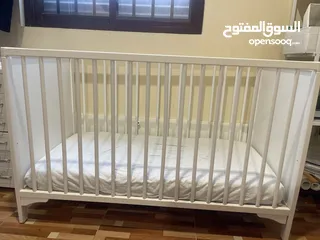  1 Baby cribs( Cot) , white, 60x120 cm