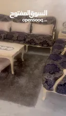  5 طقم ضيوف فرنسي 8 مقاعد للبيع بحاله ممتازه مع طاولات رخام