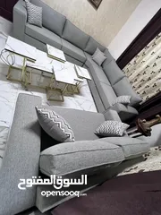  1 اطقم كورنرات تفصيل جديد ستايل امريكي  من افضل انواع الخشب والقماش والاسفنج  مع امكانية تغيير اللون