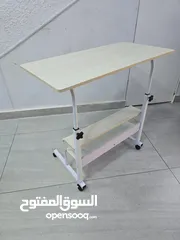 8 80 × 40 طاولة جانبية مكتب جانبي متحرك مع رفوف للكتب ومكتب للطلاب ارتفاع قابل للتعديل كمسند كمبيوتر
