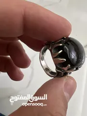  1 خاتم  فضه ايراني عقيق يماني ملكي