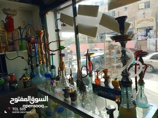  1 محل لوازم ارجيل وتدخين على خط سرفيس العبداللات كامل مع ديكور وكاميرات مراقبه واجار مقبول جدا