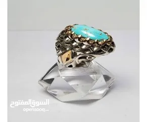  18 خاتم فاخرمصنوع يدويامن الفضة الخالصة(925) مزود بحجرالعقيق شجري طبيعي يتميز بنقوش فريدةعلي شكل شجرة ا