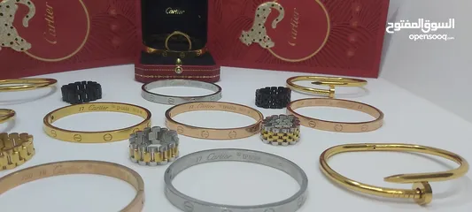  5 اكسسوارات اوروبيه فاخره أساور كارتير Cartier وخواتم جديد غير مستعمل ..