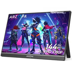  1 شاشة محمولة بدقة FHD، معدل تحديث 144Hz،تدعم HDR، مثالية لأجهزة PC Switch و Xbox و PS5 واللابتوبات.