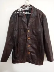  5 جاكيت رجالي LEATHER WEAR OipMy  جلد اصلي طبيعي 100 ٪  مستعمل بحالة ممتازة  مقاس XXL