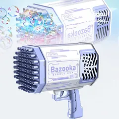  4 Bazooka Bubble Gun Machine: With powerful 69 holes and colorful lighting for Indoor/Outdoor Events