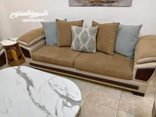  10 #طقم_كنب #مستورد امريكي مع مفردة ريكلاينر  خشب سويد داخلي وخارجي مع ارجل زان ... اسفنج دانلوب ...