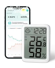  9 ميزان حرارة الغرفة Trongle Bluetooth Hygrometer، ميزان حرارة ذكي لمراقبة الرطوبة لاسلكيًا مع تطبيق ذ