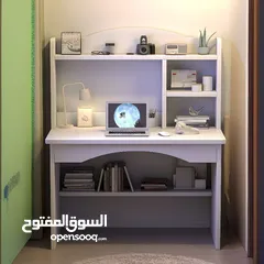  9 مكتب دراسي كامل متكامل مكتب مثالي مع سطح مكتب واسع خشب مقاوم للخدوش وسهل التنظيف والتركيب