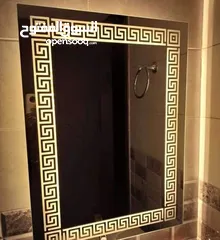  17 زجاج مرايا سيكوريت تفصيل وتركيب جميع انواع الزجاج وديكورات مرايا المداخل مع الاضاءة