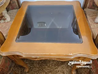  7 طقم كنب زان+طربيزات زان وزجاج