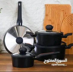  3 جهّزي مطبخك بأفضل الأطقم وبألوان تخطف الأنظار!*طقم الطهي الملوكي الفاخر وألوان تناسب ذوقك الرفيع