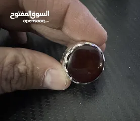  7 خاتم عقيق كبدي نادر