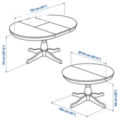  11 طاولة INGATORP القابلة للتمديد باللون الأبيض - INGATORP Extendable White Table