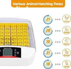  2 Automatic 56 Eggs Incubator with Built-in Egg Turner and Smart Temperature بيض حاضنة أوتوماتيكية