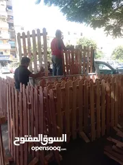  3 قطع أسوار خشبيه جاهزة للتركيب الفوري بالحدائق