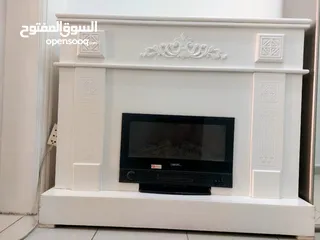  5 دفاية دوسيل مع بيت خشبي مزخرف باللون الأبيض