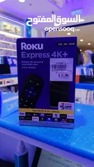  2 Roku Express 4K+ Roku Streaming Device 4K/HDR, Roku Voice Remote, Free & Live TV  جهاز تحكم صوتي