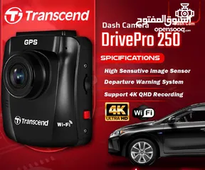  1 كاميرا داش كام من ترانسد تصوير الترا اتش دي Transcend Dash Camera 250 Wifi 4K UltraHD