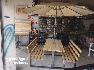  7 جلسات ومقاعد خارجية جلسات تفصيل حسب الطلب حديد ثقيل خشب سويد يوجد العديد من الموديلات