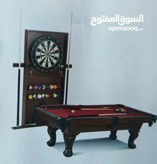  1 طاولة بلياردو خشب 7ونص قدم فخمه ومميزه تناسب البيوت مع اكسسواراتها يوجد خدمة توصيل