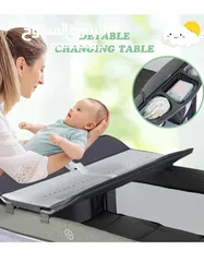  5 5 In 1 Travel Cot Foldable Baby Bedside Sleeper With Diaper Changer Mattress