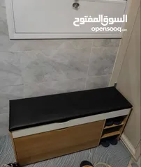  5 جزامة قلابة مع مقعد لون خشبي سعة تخزين جيدة  تحتوي على رف قلاب واسع يتسع للعديد من الأحذيةاحصل عليها