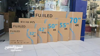  2 شاشه 70 انش فوجي 4k smart اندرويد 14 مع قاعده جداريه تتوفر لدينا خدمه التوصيل باقل سعر بالمملكه